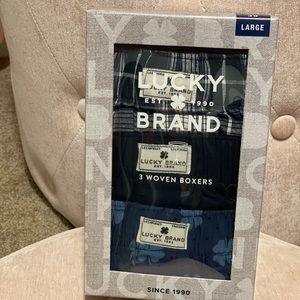 Lucky Brand Men’s Woven Boxers (3 Pairs), Size Large